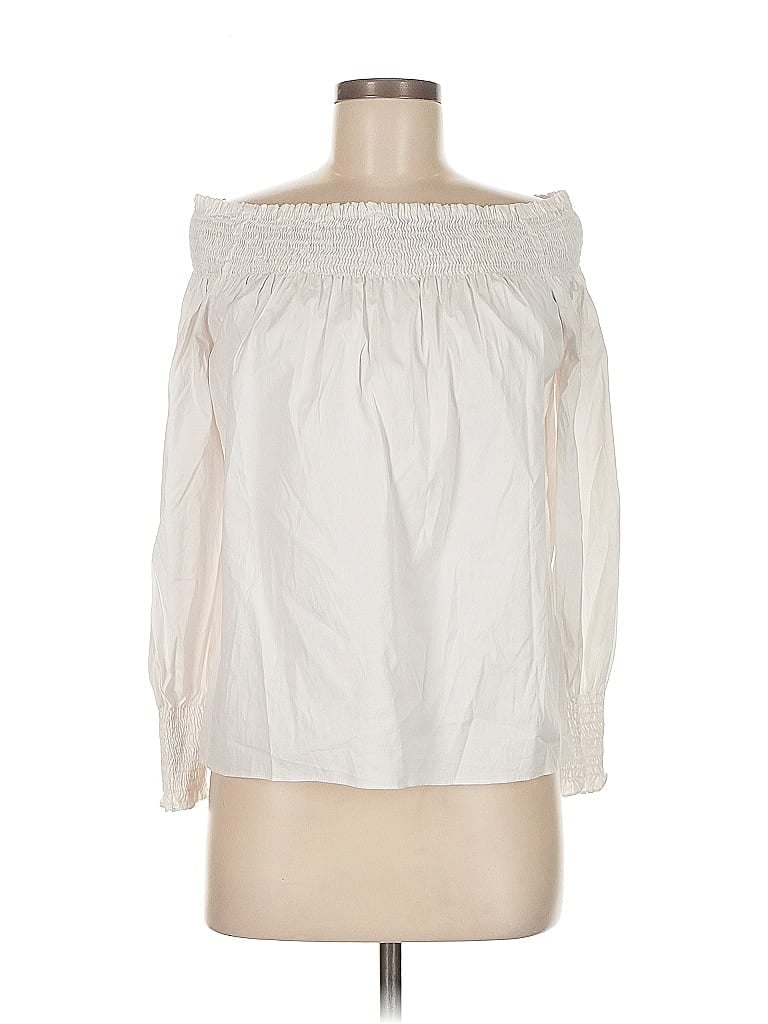 Pre-owned Zara Basic 3/4 Sleeve Blouse In White