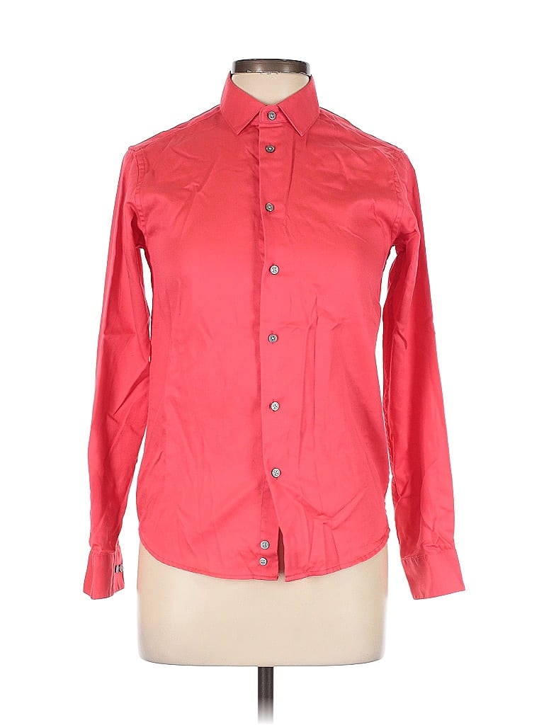 CALVIN KLEIN Pre-owned Long Sleeve Button Down Shirt In Red
