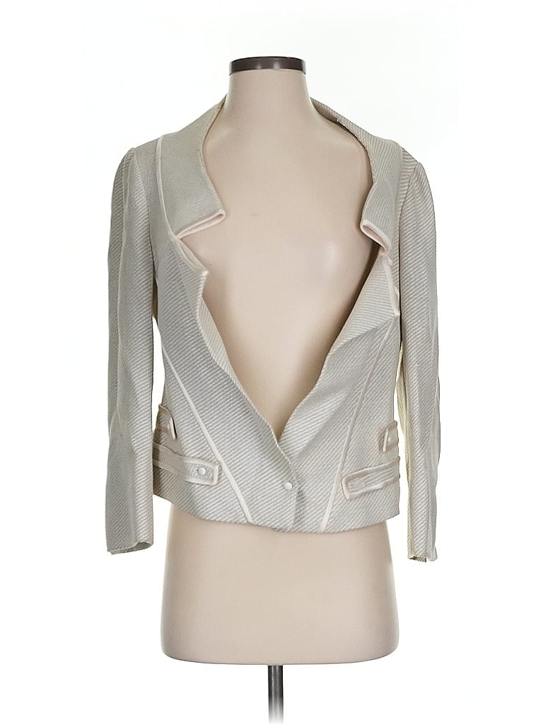 Pre-owned Zac Posen Blazer Jacket In Silver