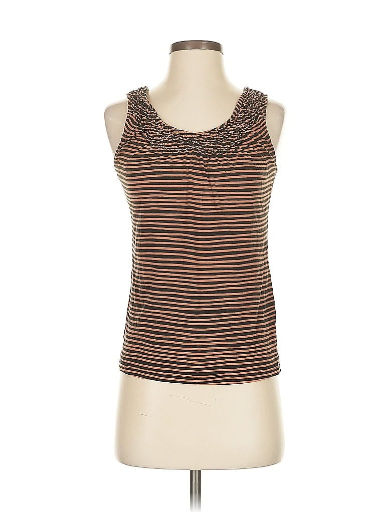 Pre-owned Ann Taylor Loft Outlet Sleeveless Top Brown Scoop Neck Tops