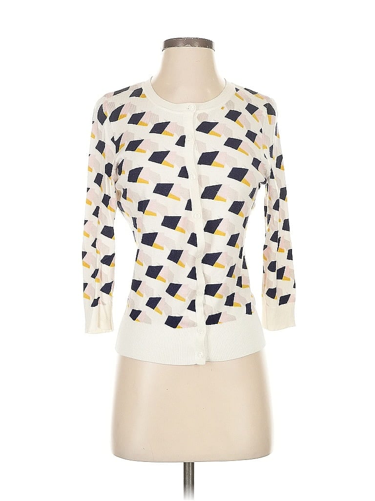 Pre-owned Halogen Cardigan Sweater In White