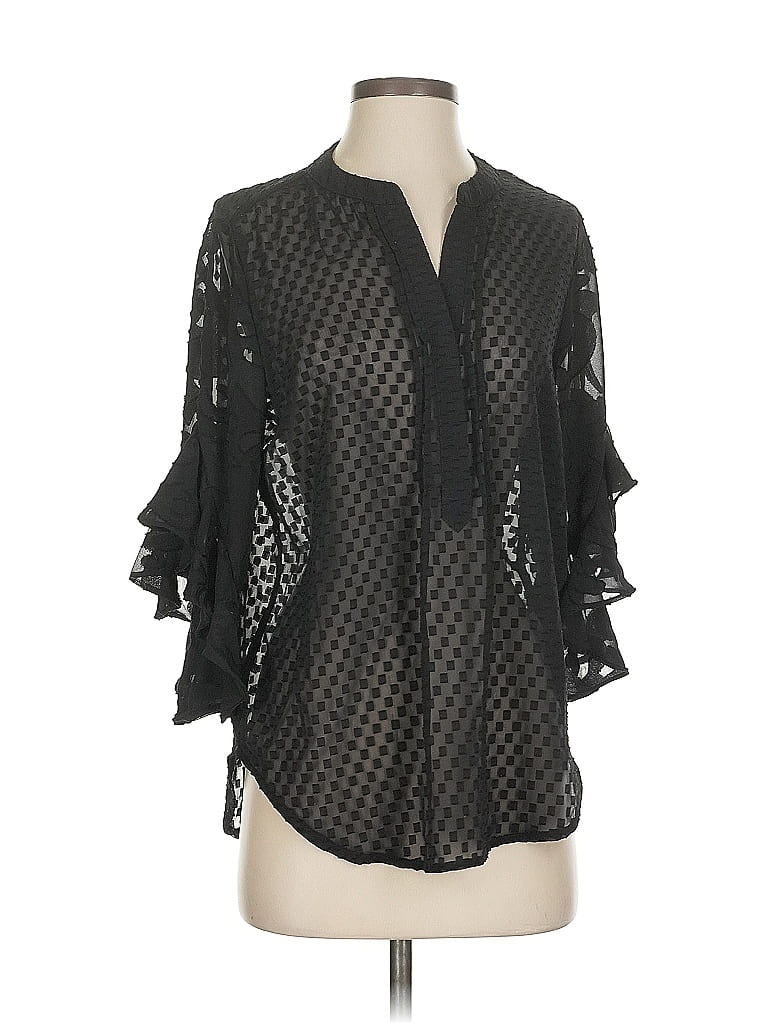 Pre-owned Vince Camuto 3/4 Sleeve Blouse In Black
