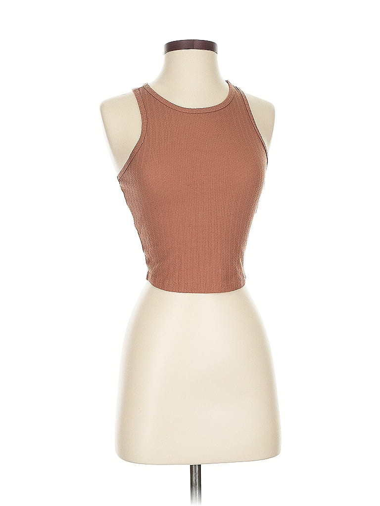 Pre-owned Bozzolo Tank Top Brown Halter Neckline Tops