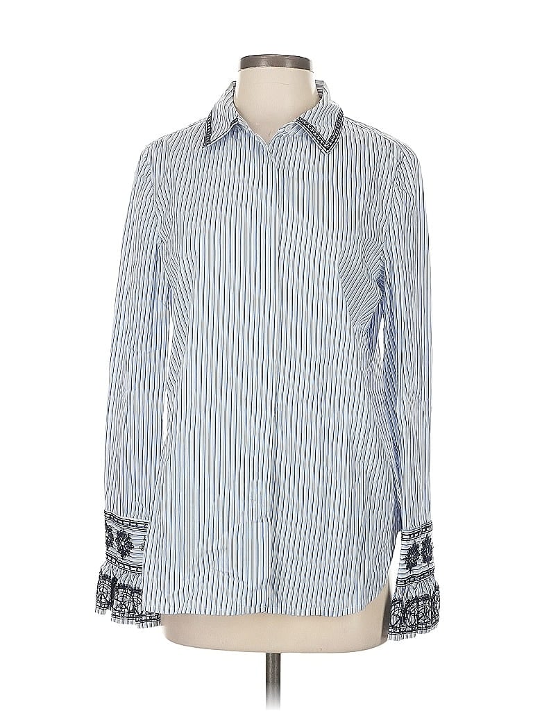 Pre-owned Tory Burch Long Sleeve Blouse In Blue