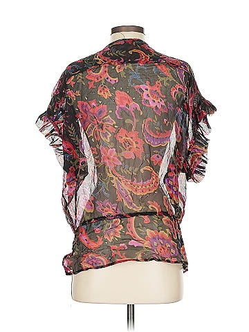 Glam Short Sleeve Silk Top (view 2)