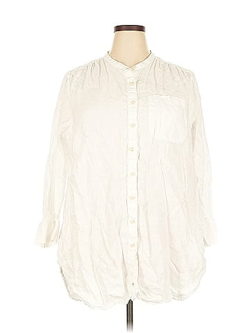 Lands' End 3/4 Sleeve Button-Down Shirt (view 1)