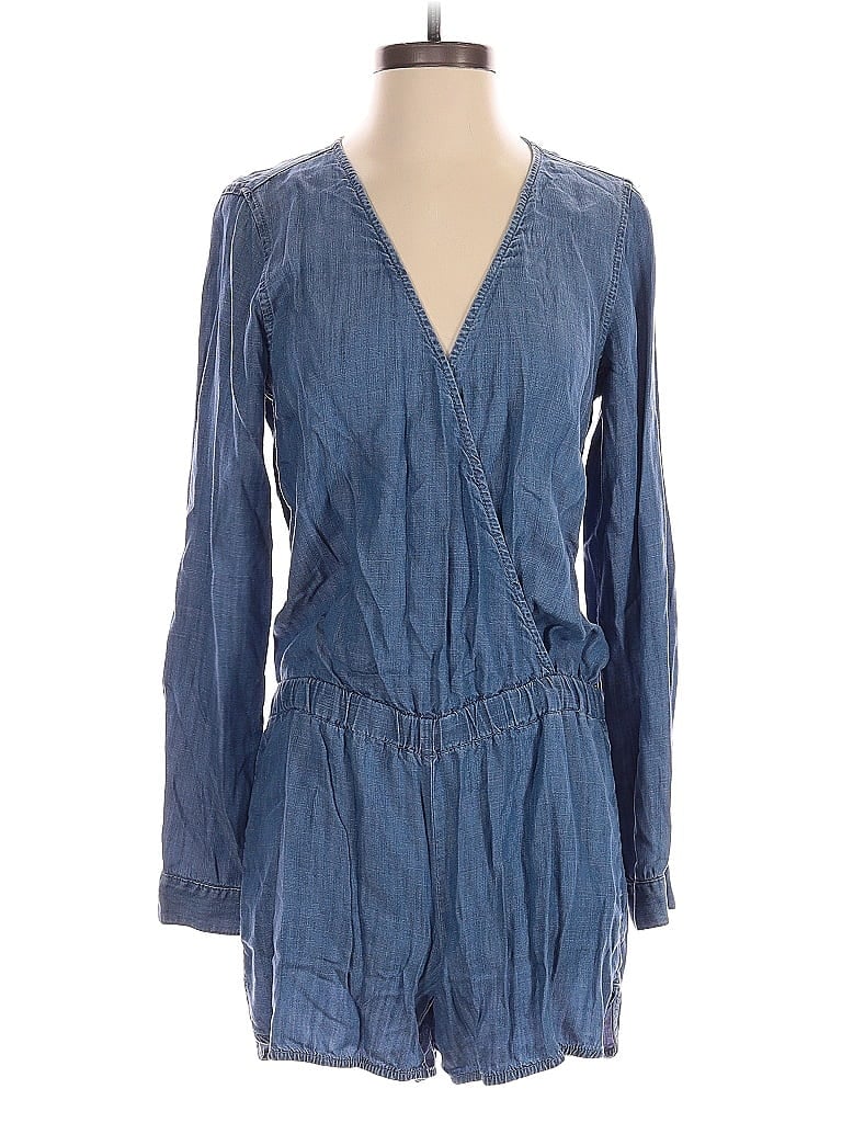 Pre-owned Ann Taylor Loft Romper In Blue