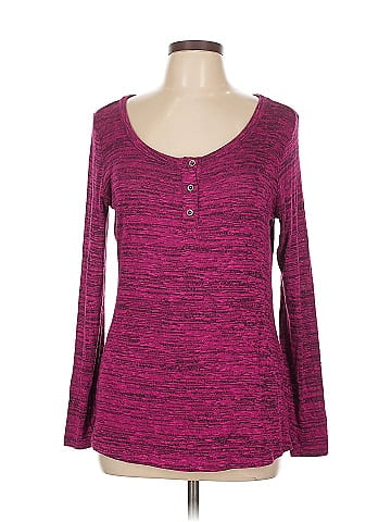 Pink Rose Long Sleeve Henley (view 1)