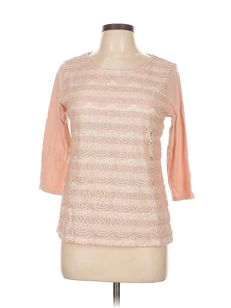 Pre-owned Ann Taylor Loft Outlet 3/4 Sleeve T-shirt In Pink