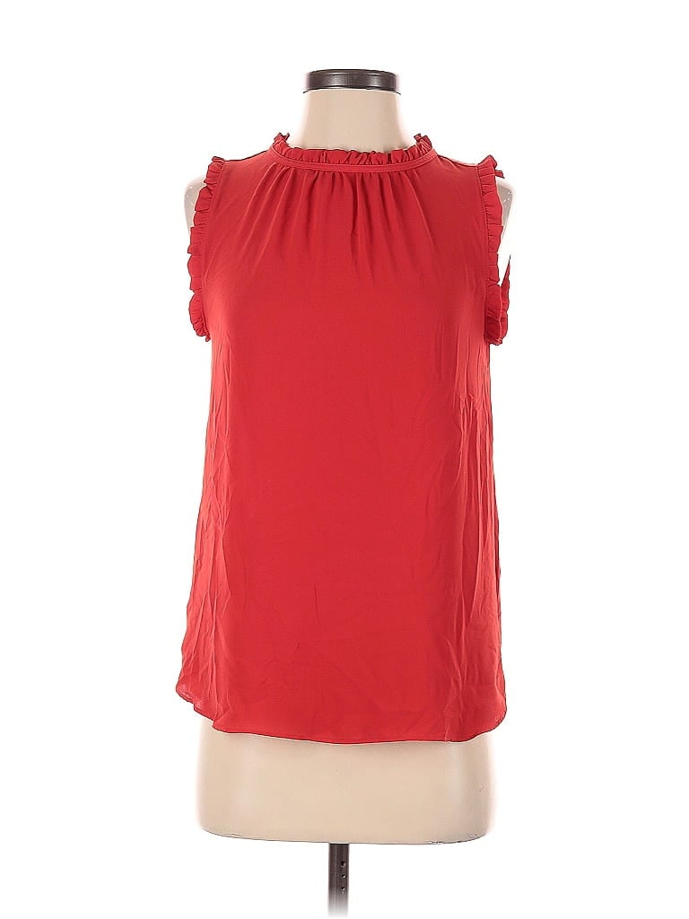 Pre-owned Ann Taylor Loft Sleeveless Blouse In Red