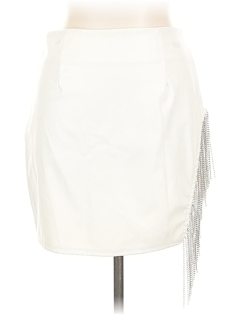 Windsor Faux Leather Skirt In White