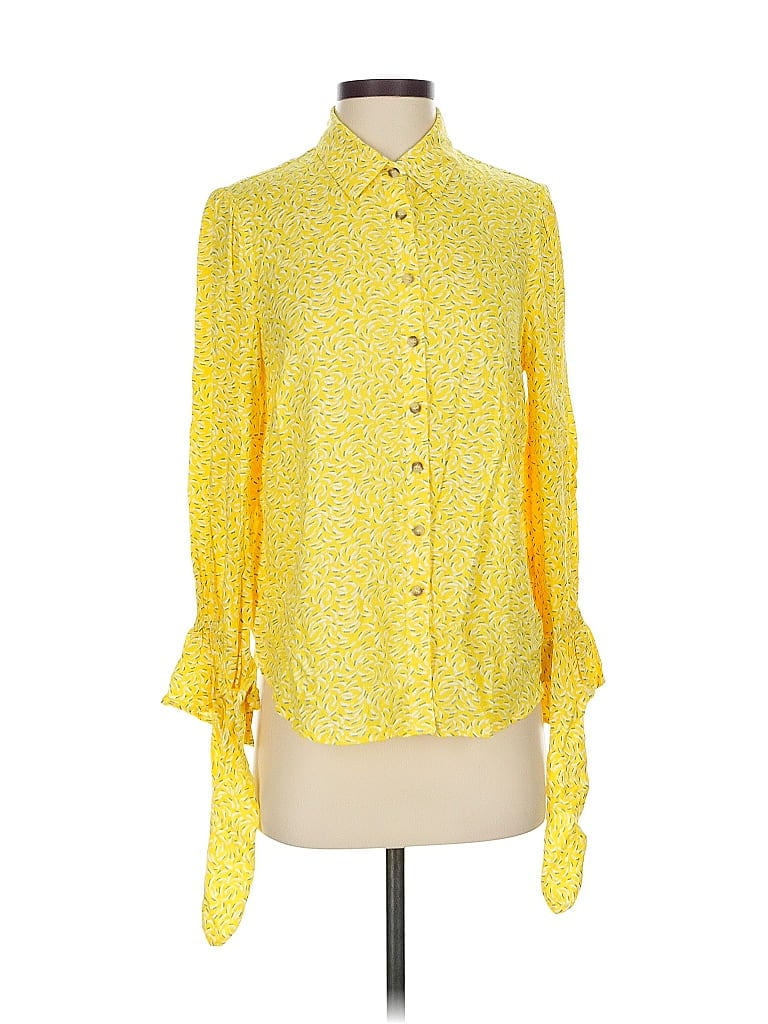Pre-owned Maeve By Anthropologie Long Sleeve Blouse In Yellow