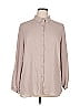 Adrianna Papell 100% Polyester Solid Tan Long Sleeve Blouse Size XL - photo 1