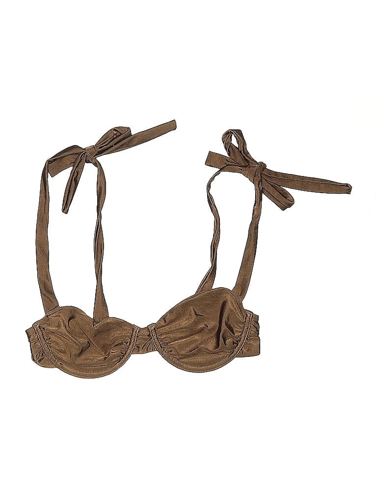 Pre-owned Tularosa Swimsuit Top Brown Swimwear