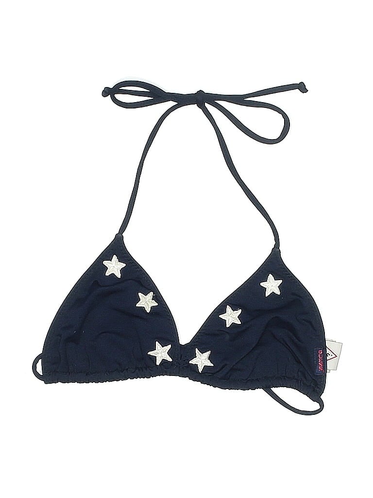 GUESS Pre-owned Swimsuit Top Blue Stars Pattern Swimwear