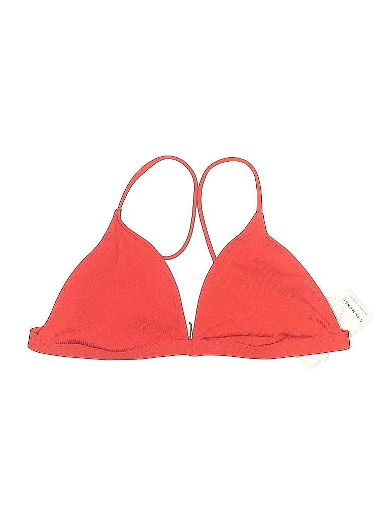 Pre-owned Commense Swimsuit Top Red Solid Pattern Swimwear