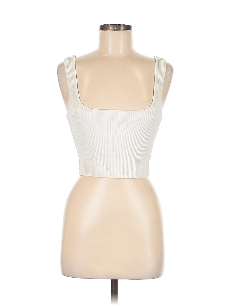 Pre-owned Polly Tube Top Ivory Strapless Neckline Tops In White