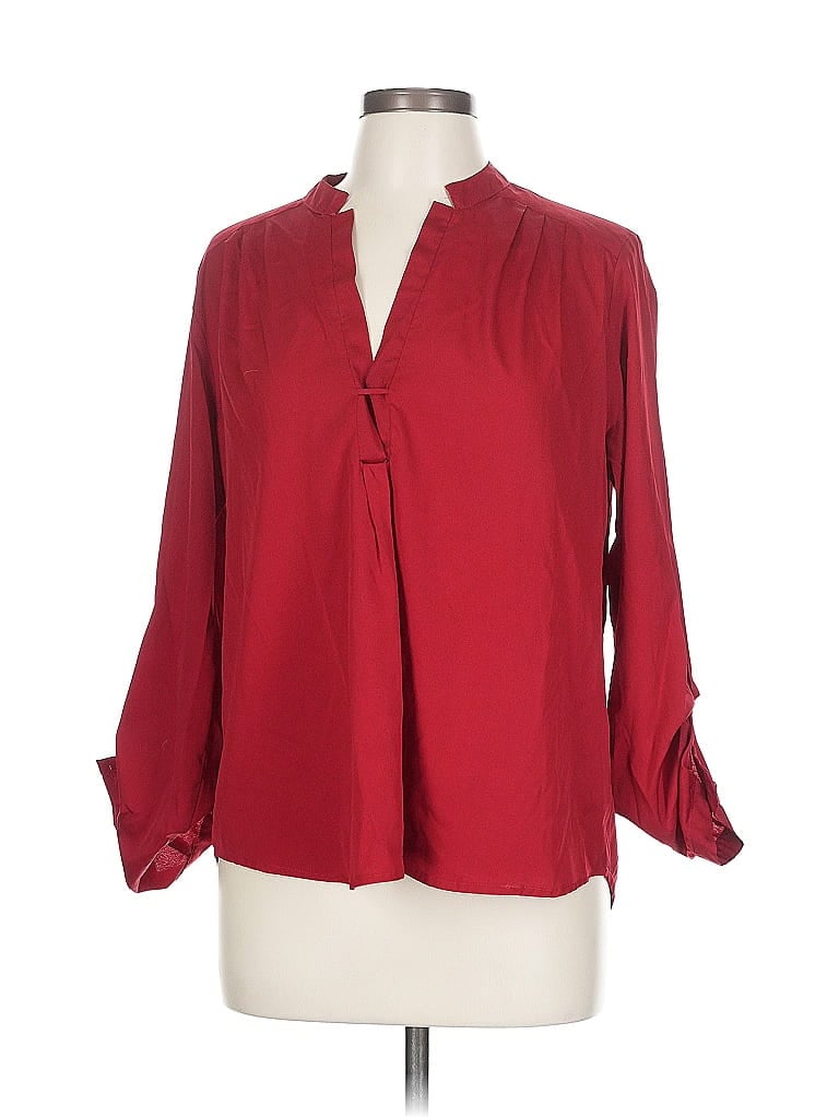 Pre-owned Live 4 Truth 3/4 Sleeve Blouse In Burgundy
