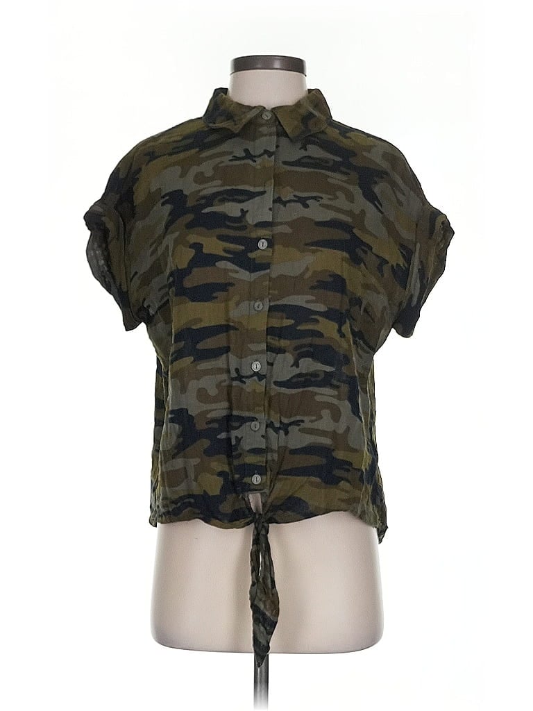 Pre-owned Sanctuary Short Sleeve Blouse In Green