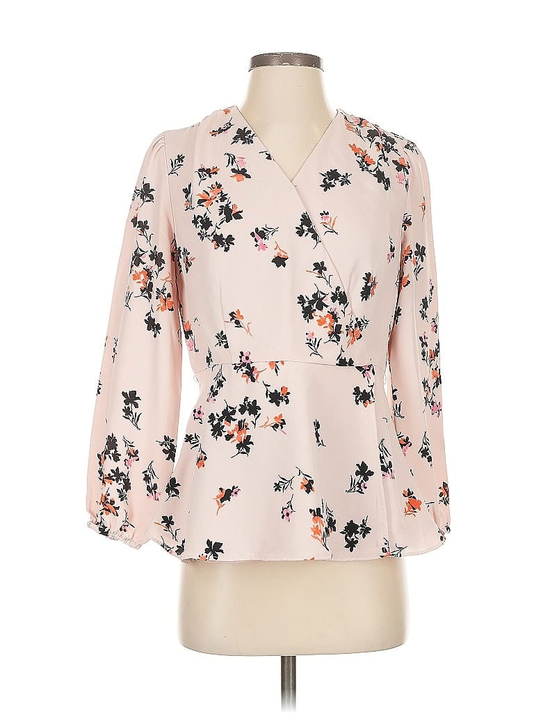 Pre-owned Ann Taylor 3/4 Sleeve Blouse In Pink
