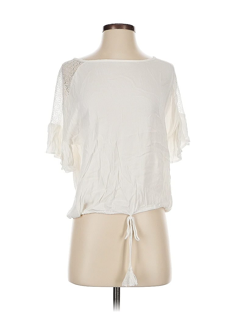 Pre-owned Unbranded Short Sleeve Blouse In White