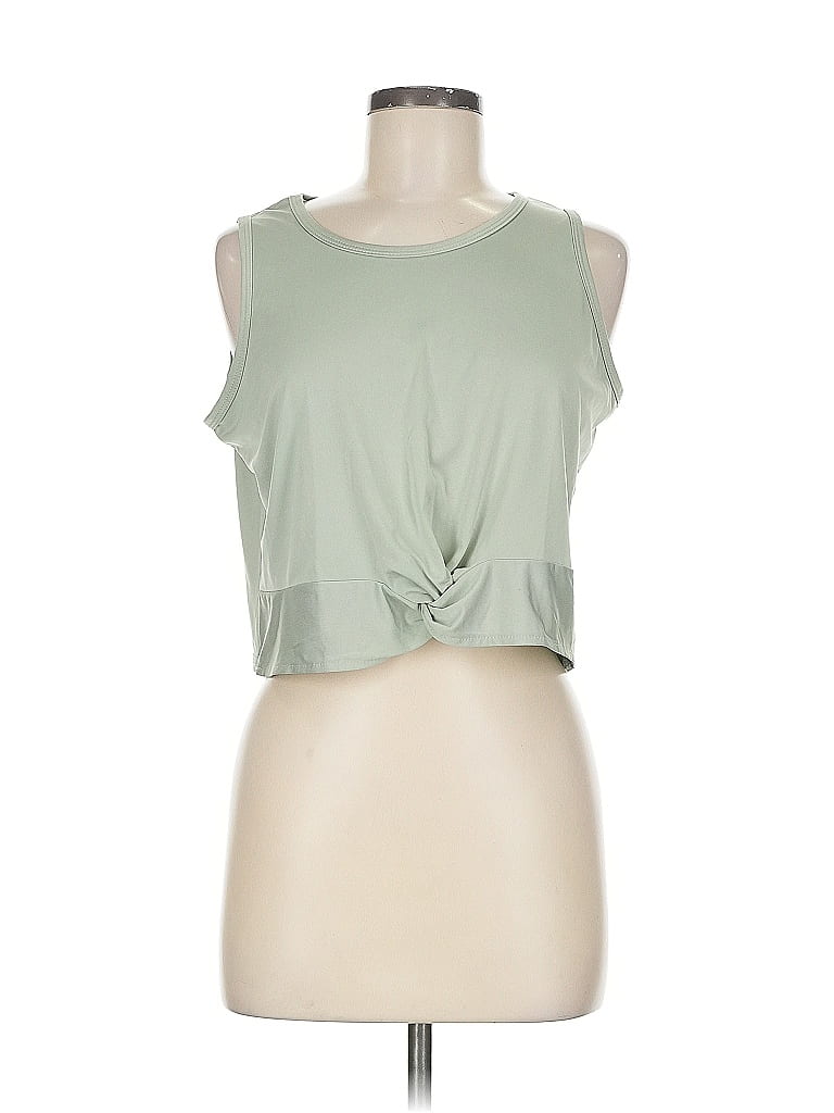 Pre-owned Real Essentials Sleeveless T-shirt In Green