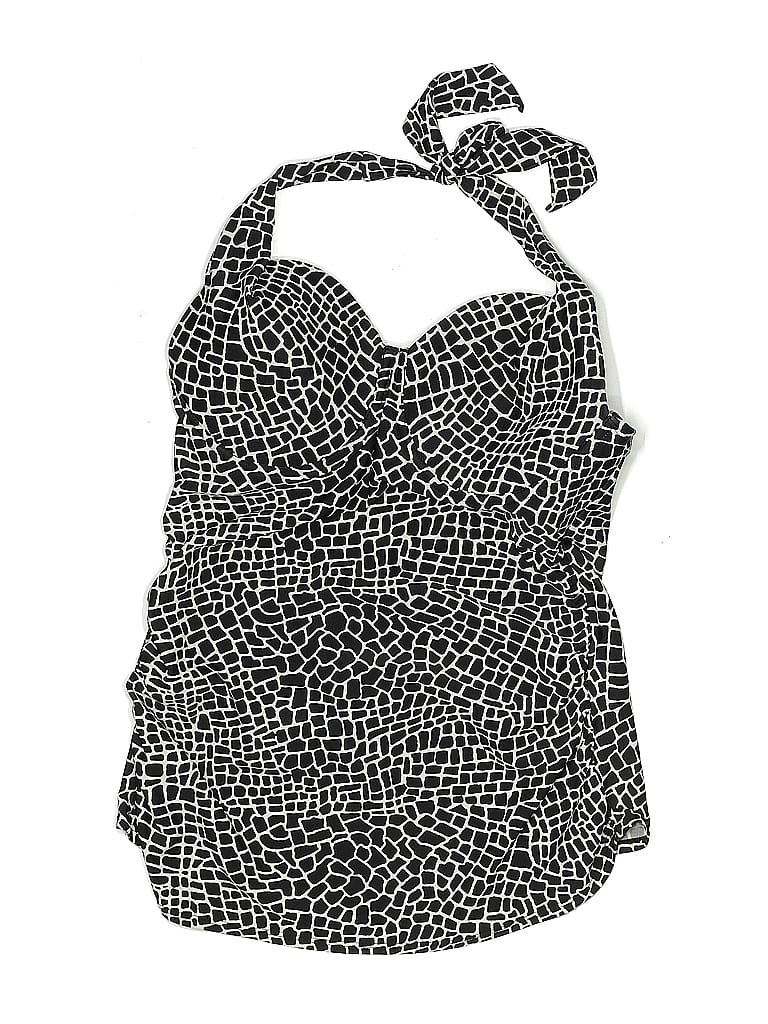 Pre-owned Merona Swimsuit Top Black Polka Dots Pattern Swimwear