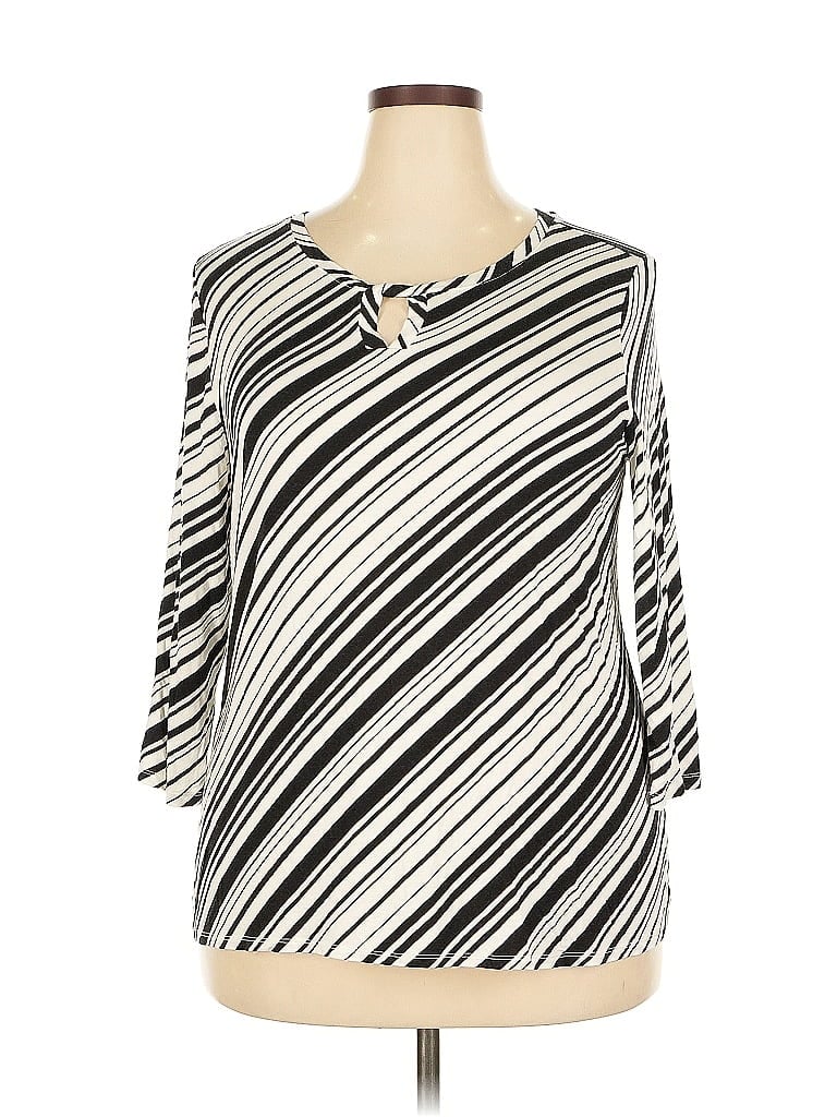 Pre-owned Croft & Barrow 3/4 Sleeve T-shirt In White