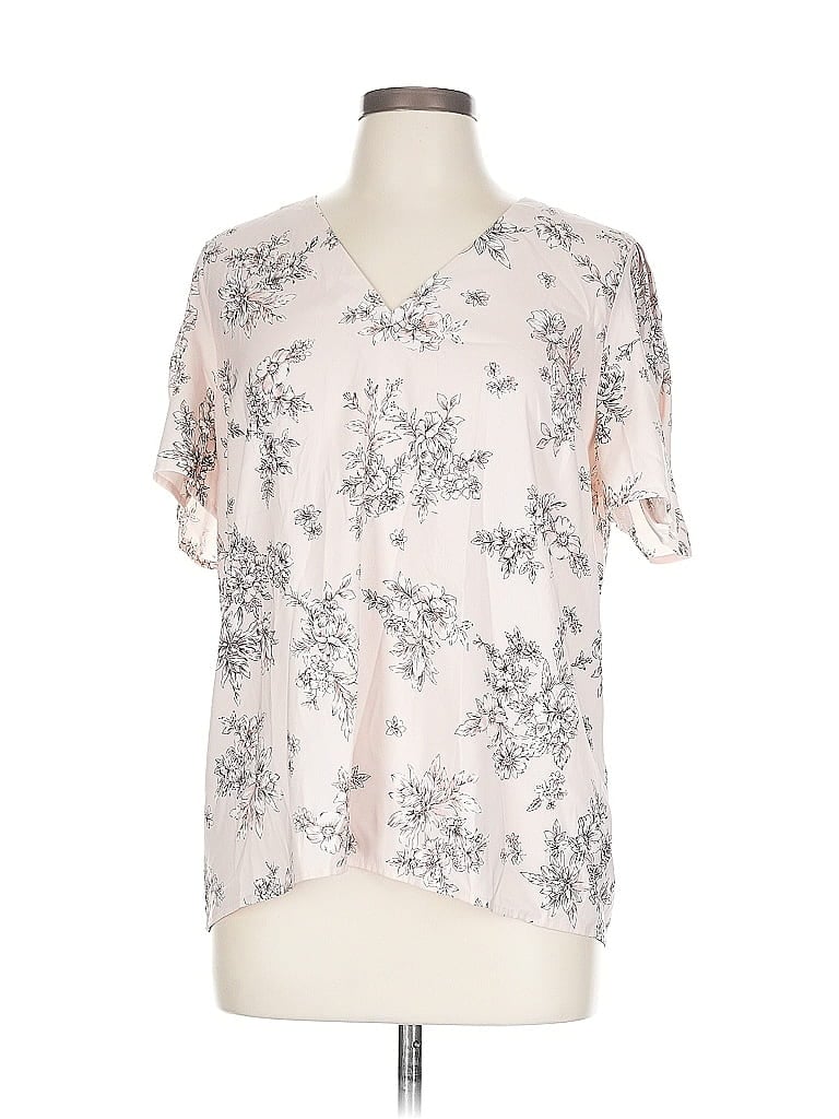 Pre-owned Express Outlet Short Sleeve Blouse In Silver