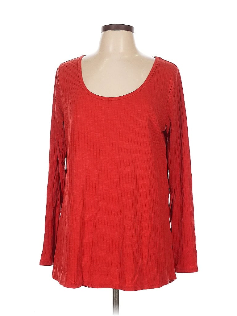 Pre-owned Lularoe 3/4 Sleeve T-shirt In Red