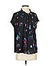 Laundry by Shelli Segal 100% Polyester Print Black Short Sleeve Blouse Size XS - photo 1