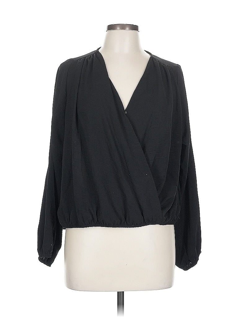 Pre-owned Assorted Brands Long Sleeve Blouse In Black