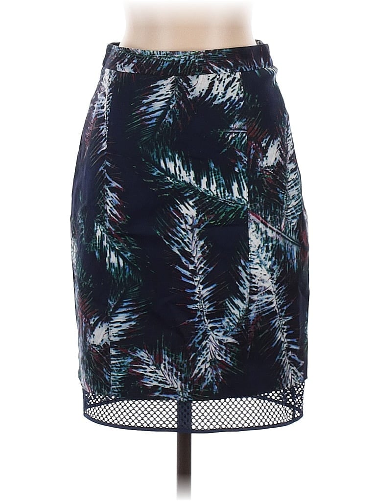 Club Monaco Casual Skirt: Blue Print Pattern Bottoms - Size 0