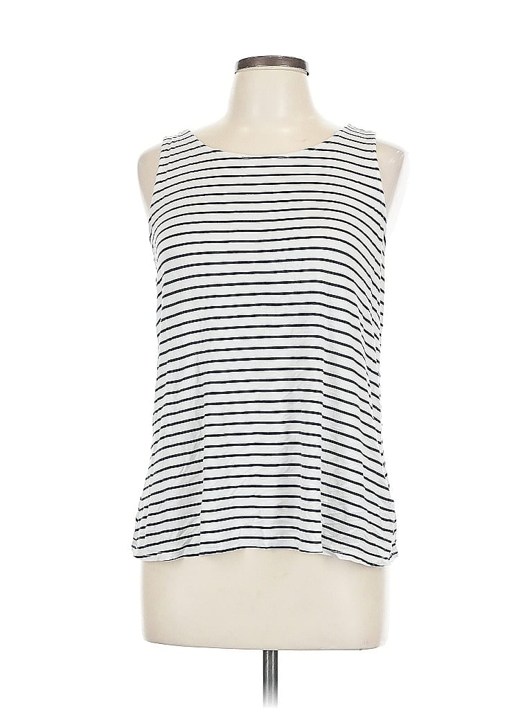 Pre-owned 24/7 Maurices Sleeveless Top White Boatneck Tops