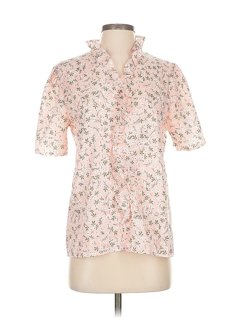 Pre-owned Unbranded Short Sleeve Blouse In Pink