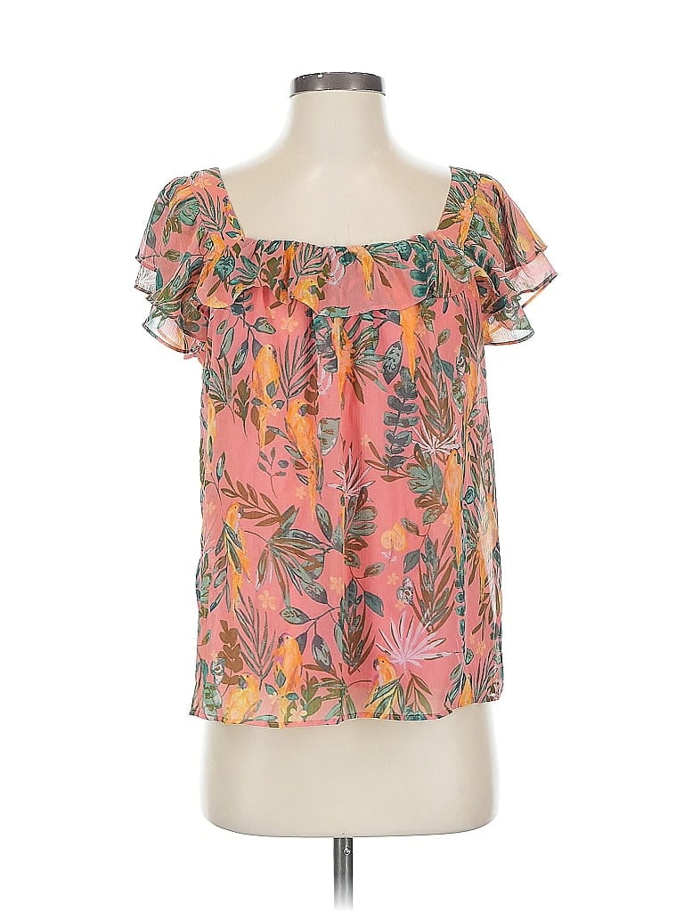 Pre-owned Lc Lauren Conrad Short Sleeve Blouse In Pink