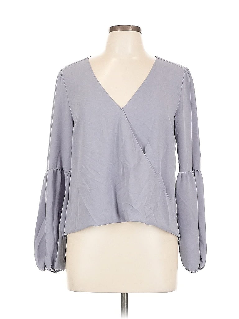 Pre-owned Bar Iii Long Sleeve Blouse In Gray