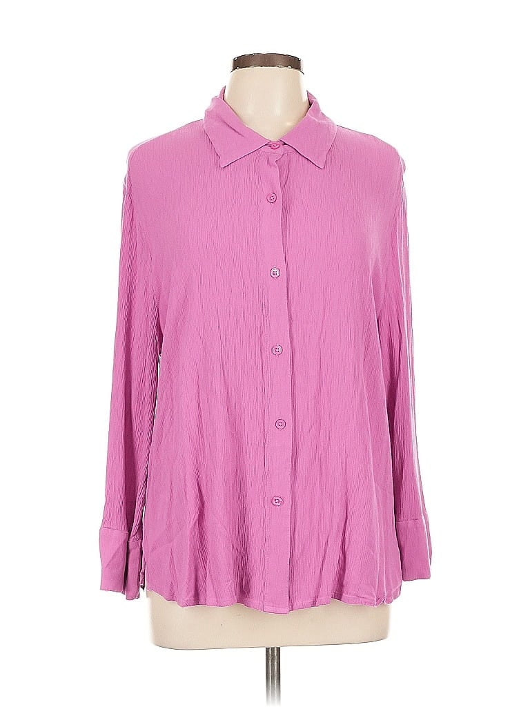 Pre-owned Draper's & Damon's Long Sleeve Blouse In Pink