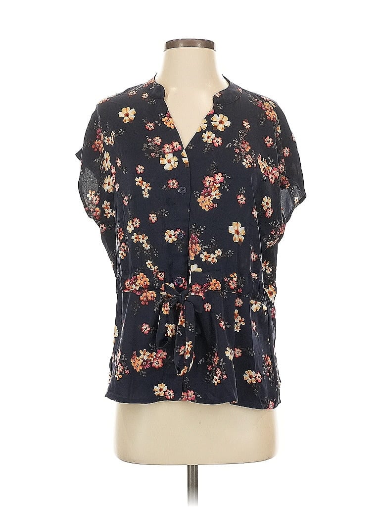 Pre-owned Assorted Brands Short Sleeve Blouse In Blue