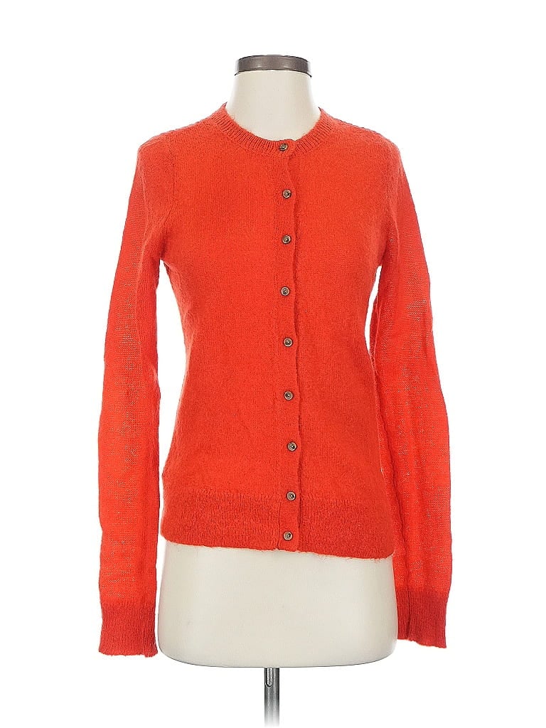 Pre-owned Ann Taylor Loft Cardigan Sweater In Orange