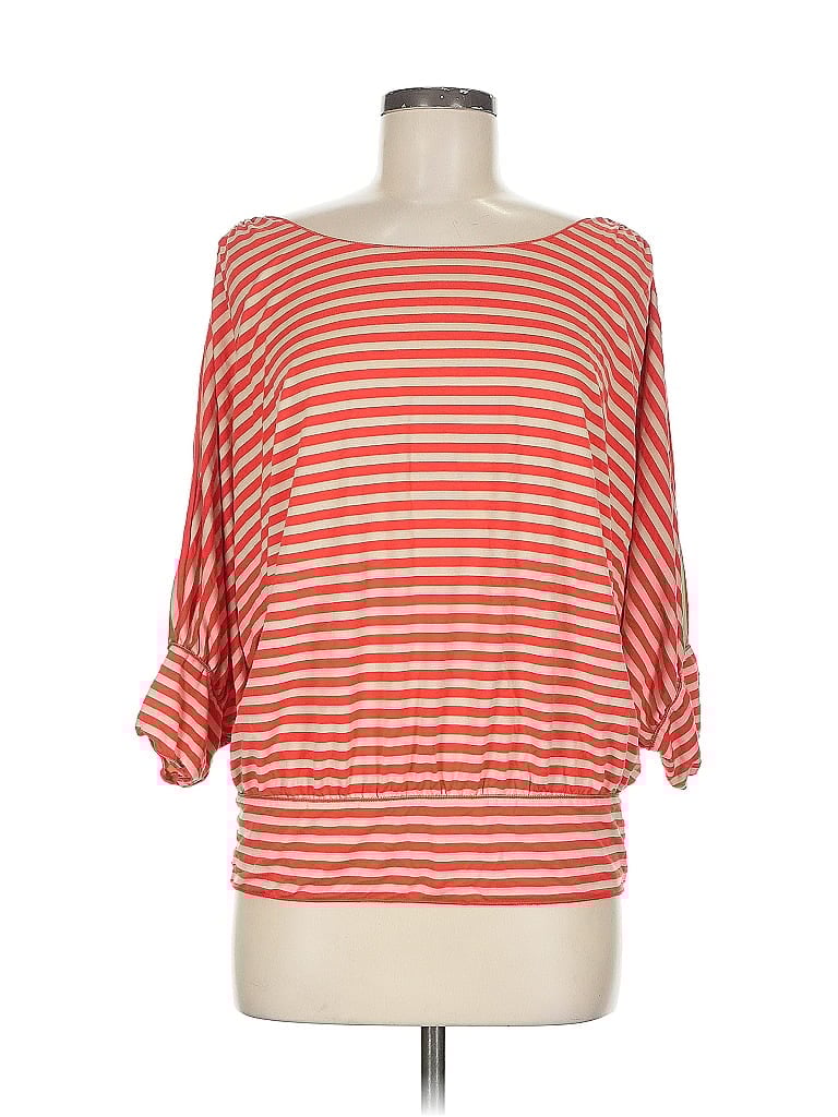 Pre-owned Max Edition 3/4 Sleeve Top Orange Boatneck Tops