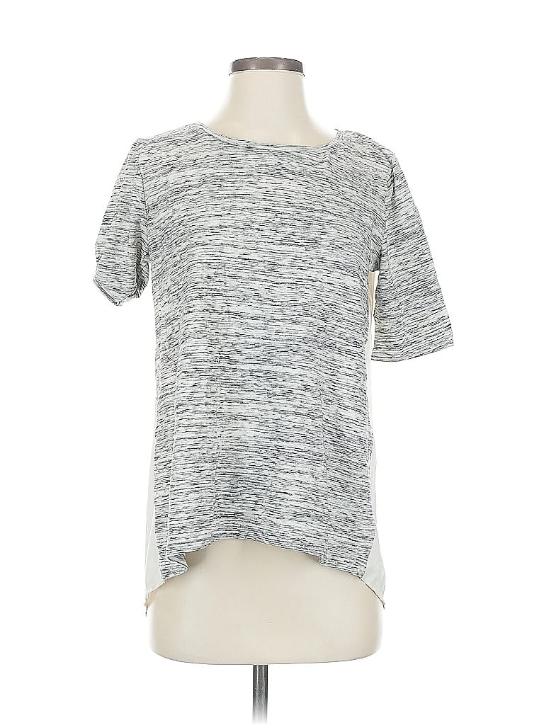 Pre-owned Ann Taylor Loft Short Sleeve Top White Crew Neck Tops