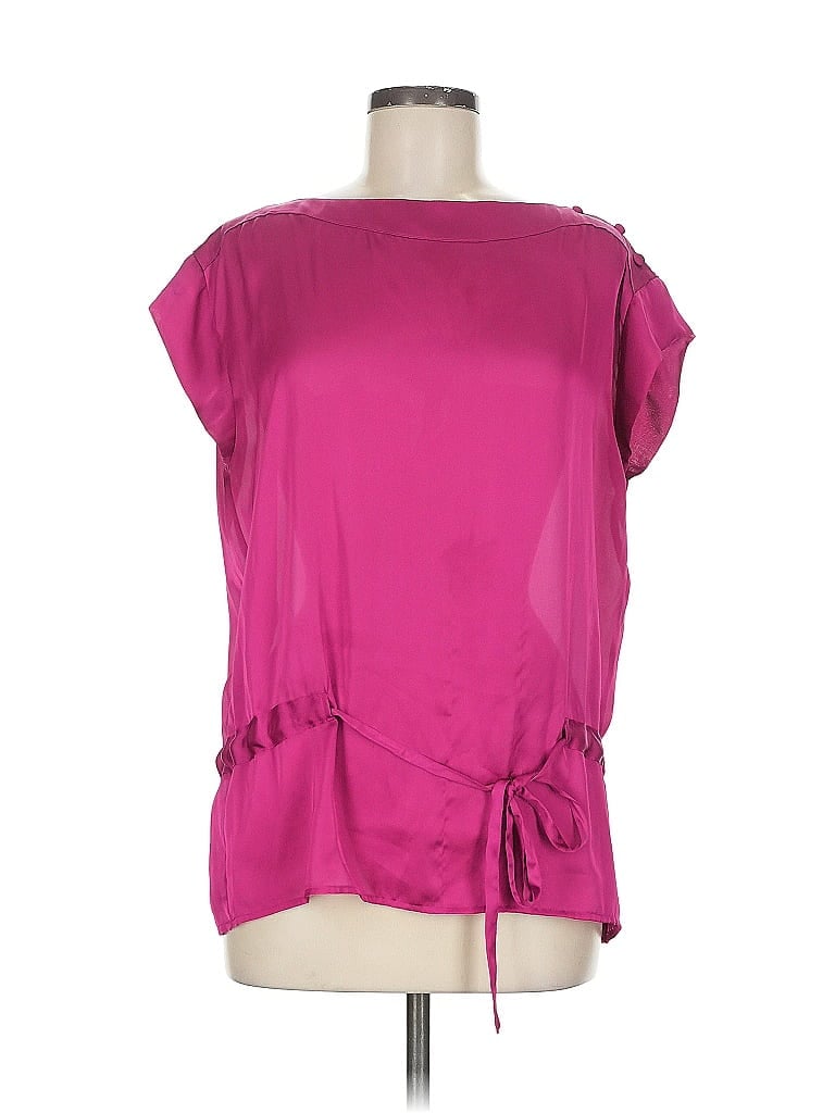 Pre-owned Bisou Bisou Short Sleeve Blouse In Pink
