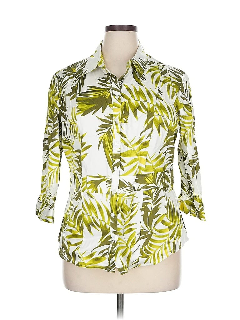 Pre-owned 7th Avenue Design Studio New York & Company 3/4 Sleeve Blouse In Yellow