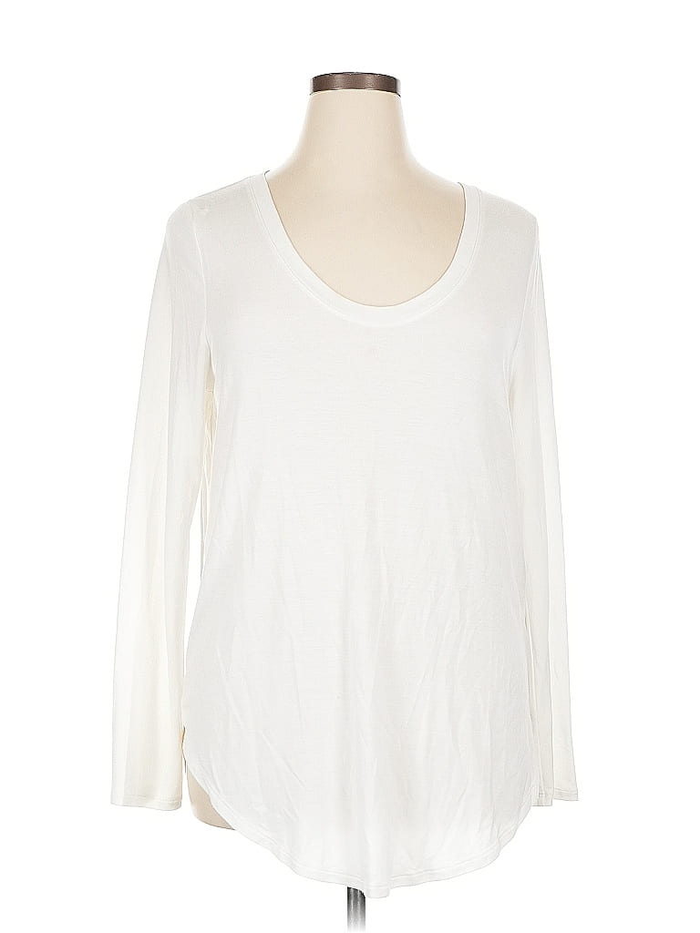 Pre-owned Athleta 3/4 Sleeve T-shirt In White