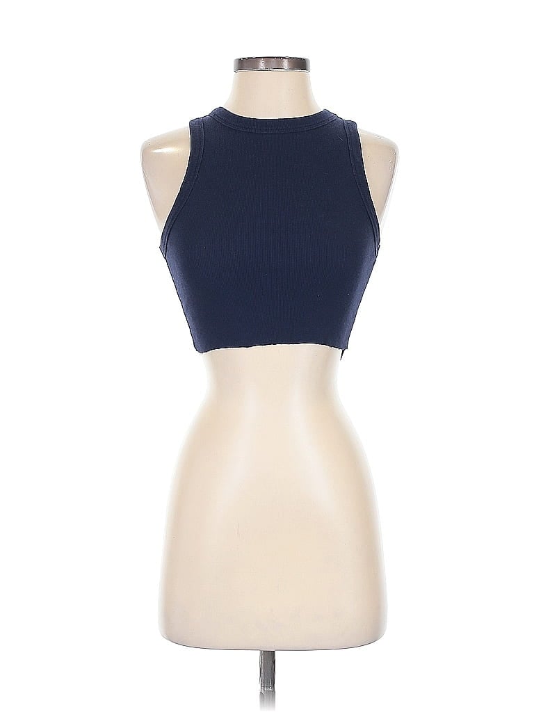 A NEW DAY Pre-owned Tank Top Blue Halter Neckline Tops