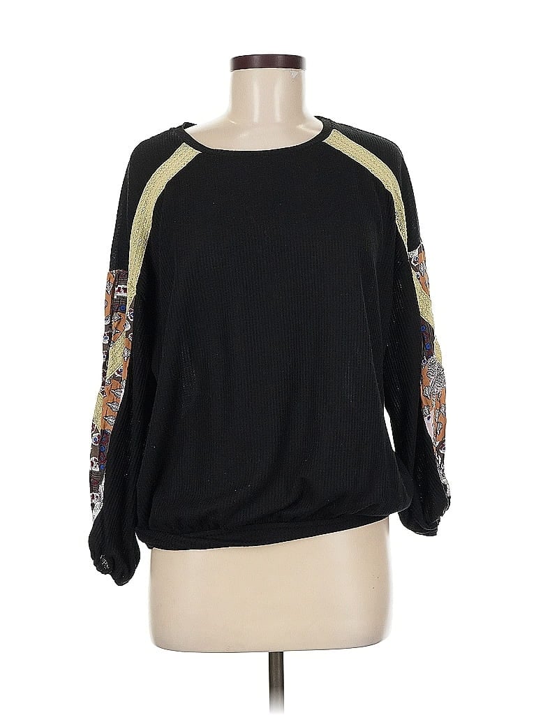 Pre-owned Hayden Long Sleeve Blouse In Black