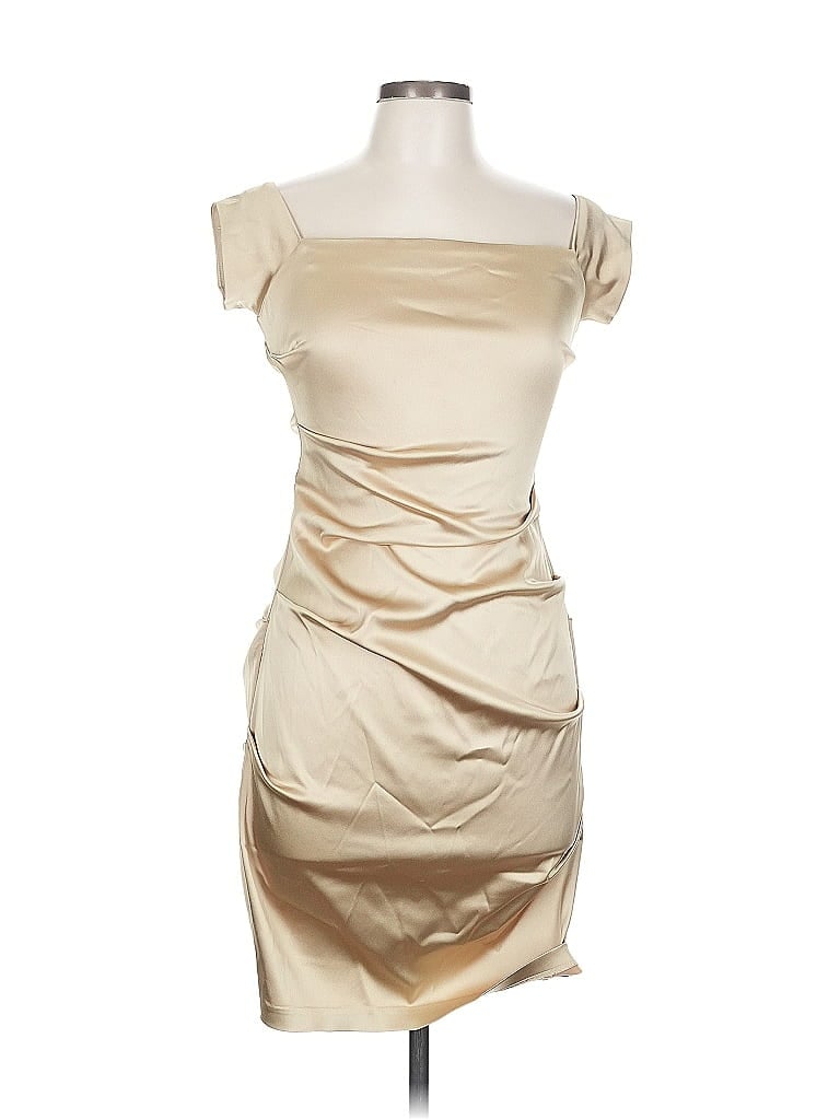 Pre-owned Betsy & Adam Cocktail Dress In Brown