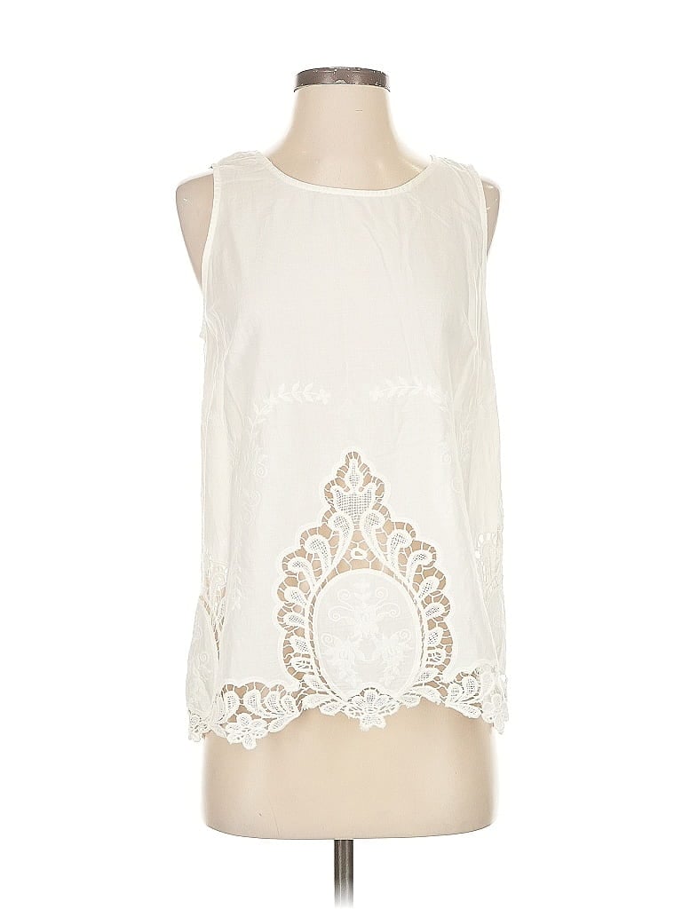 Pre-owned Cynthia Rowley Tjx Sleeveless Blouse In White