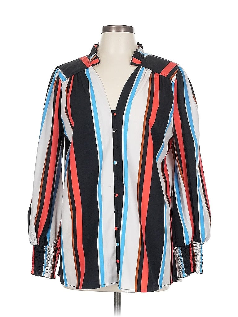 Pre-owned Crosby Long Sleeve Blouse In Blue